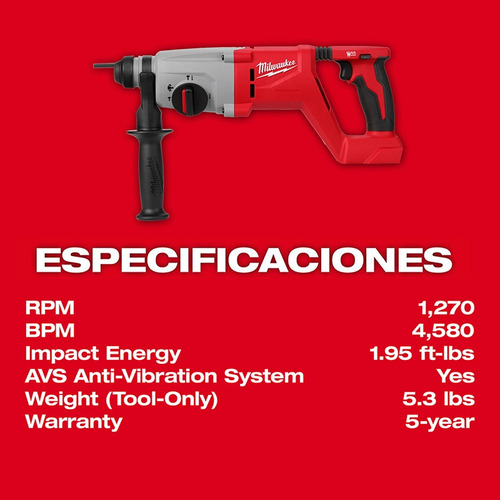 Rotomartillo Sds Plus M18 2613-20 +cargador Y Bateria Rojo 18v