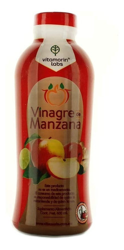 Vinagre De Manzana 600ml Orgánico Digestiónph Vitamorin Labs