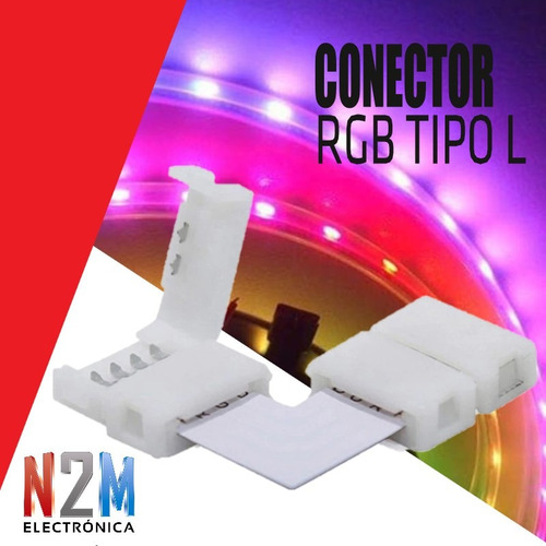 Imagen 6 de 10 de Conector L Esquina Tiras Led 5050 Rgb Hebilla Sin Soldar 90°