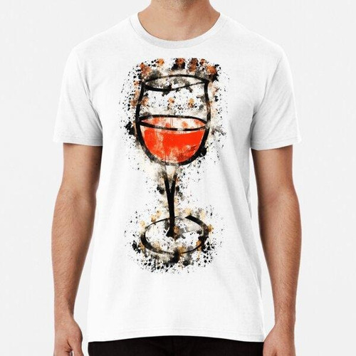 Remera Glass Wine Red Watercolor Painted Algodon Premium 