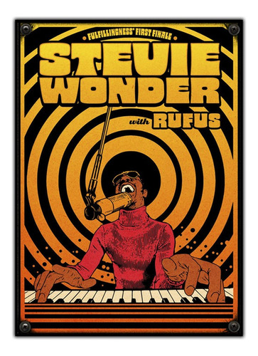 #975 - Cuadro Decorativo - Stevie Wonder Piano Funk No Chapa