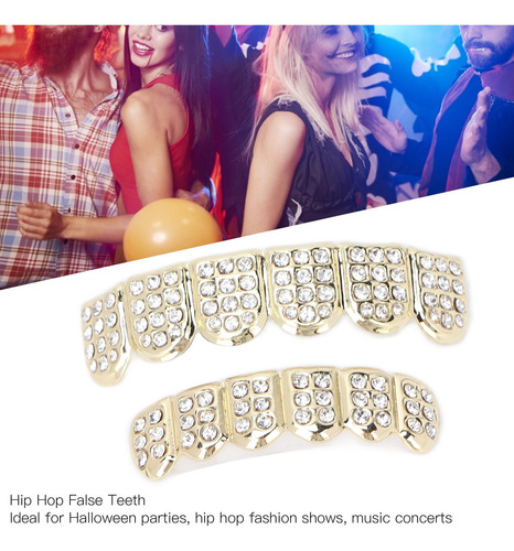 Hip Hop Dientes Postizos A La Moda Chapados En Oro