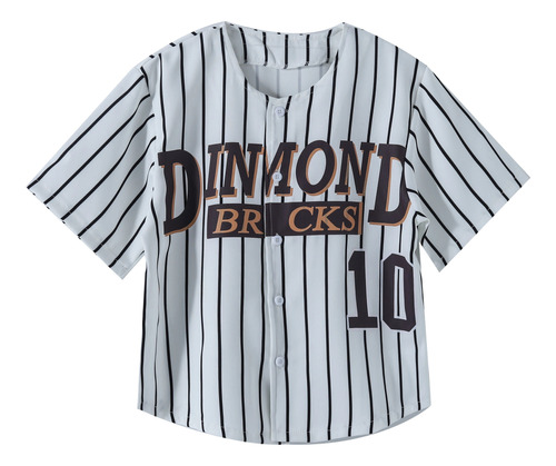 Camisa Tipo Cárdigan De Béisbol A Rayas Para Niñas Y Niños