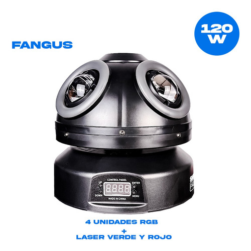 Laser Giratorio Rgb Con Aro Led Rgb Fangus Dmx Dj Luces