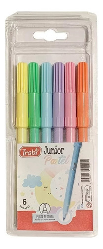 Marcadores Trabi Junior Pastel Blister X 6 Colores