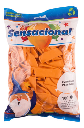 Globos Estandar Naranja Sensacional 100 Piezas No 12