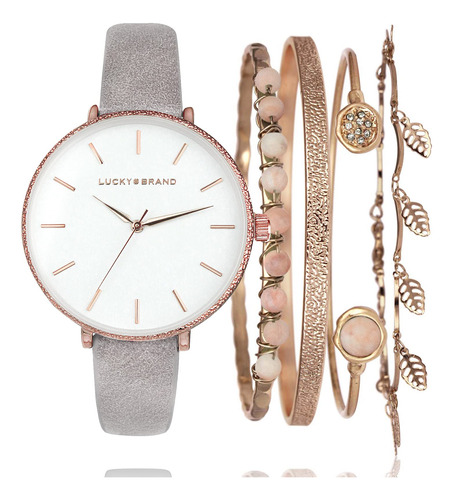 Reloj De Mujer Lucky Brand De Cuero Genuino Estilo Minimalis