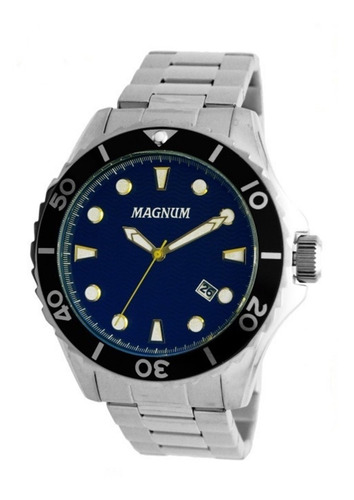 Relógio Magnum Masculino Social Aço 10 Atm Barato   Ma35011f