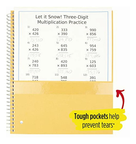 Five Star Spiral Notebook, 3 Subject, 150 College Ruled