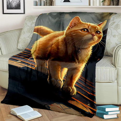 Cobertor 150x200cm Cute Calico Cat Garfield Cat Persian Cat