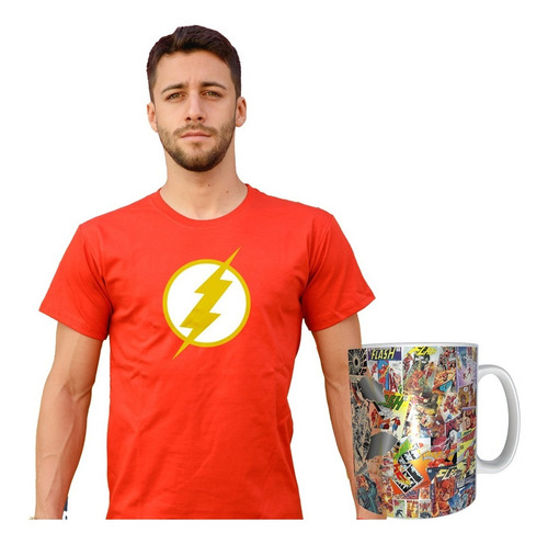 Combo Remera + Taza De Flash  Oferta Remera De Comic