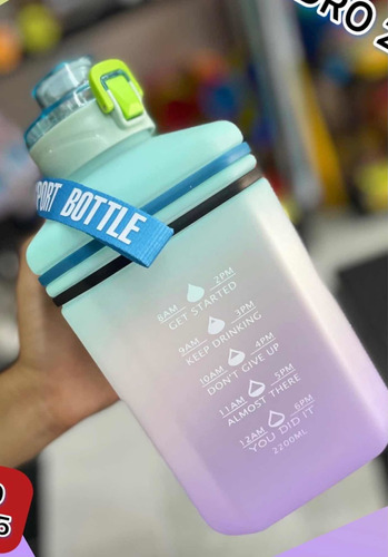 Botella Para Agua Deportiva Cuadrada De 2l Multicolor