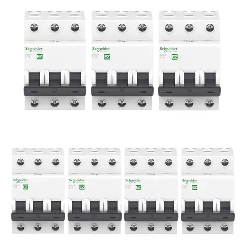 comprar Kit 7 Disjuntores Schneider Easy9 10a 3ka Trifásico 400v