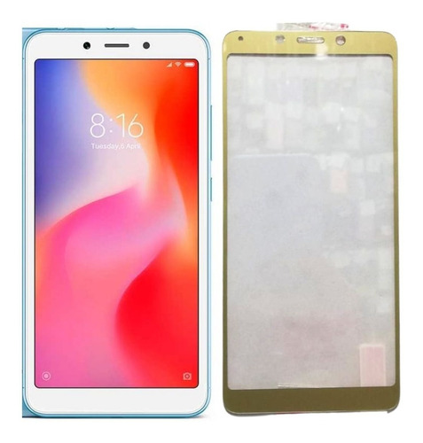 Protector Vidrio Dorado Compatible Con Xiaomi Redmi 6/6a