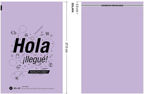 Imagen 2 de 2 de Bolsa Sobre Ecommerce Adhesivo 20x32 Diseño Premium X50u