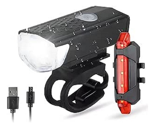 Kit De Luz Led ,delantera Y Trasera,recargable,lampara Bici