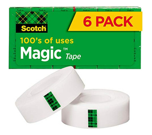 Cinta De Embalar Scotch Magic Tape, 6 Rollos, Numerosas Apli