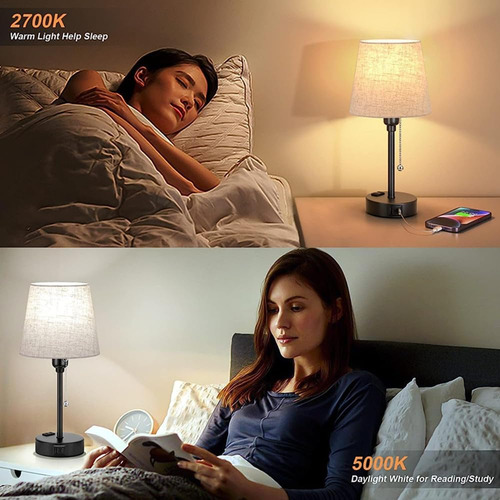 Lampara Escritorio Buró Mesa Luz De Noche Led 2pcs Con Focos