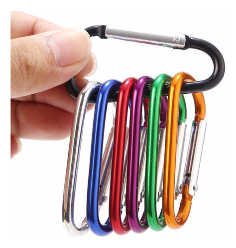 5 piezas. Llavero en miniatura con mosquetón de aluminio en forma de D, colores