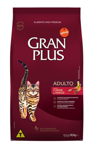 Ração Granplus Gato Castrado Carne & Arroz 10,1kg