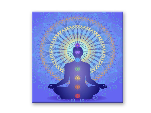  Meditacion Chakras Reiki Yoga Zen Cuadro 70x70cm -unicos! 