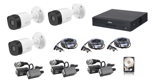 Kit Dvr Dahua 4 Canales 5mp Camaras 5mp Dd 2tb Cables 20mt