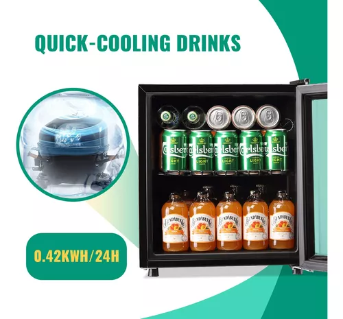 Mini refrigerador con puerta de vidrio para cerveza y bebida