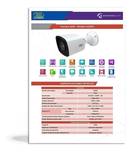 Imagen 2 de 6 de 2 Cámaras X-28 Seguridad Metal 1080p Ip66