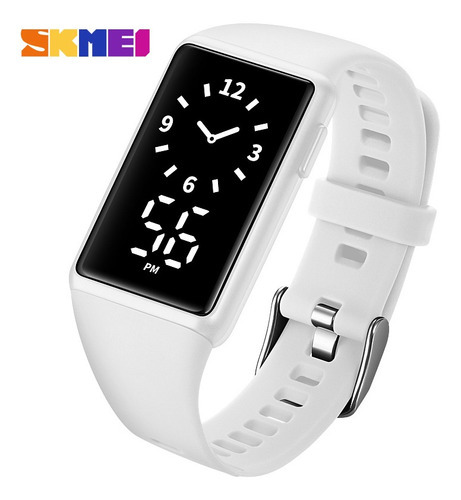 Relojes Impermeables Luminosos Led Casuales Skmei Color De La Correa Blanco