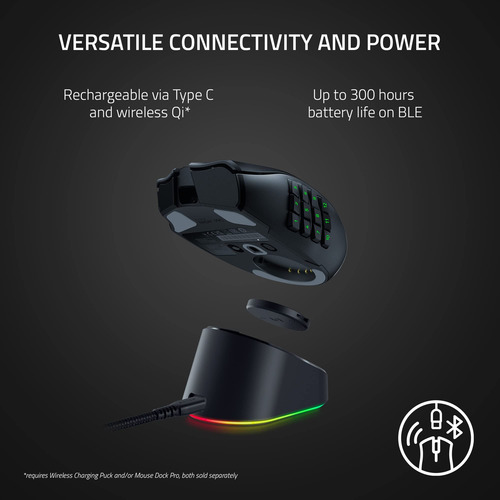 Ratón Inalámbrico Para Juegos Razer Naga V2 Pro Con 2, 6, 12