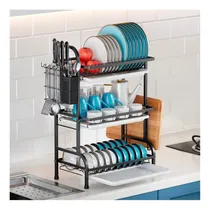 Comprar Pack3 Soporte De Utensilios 3 Pisos Negro Y+papel De Regalo