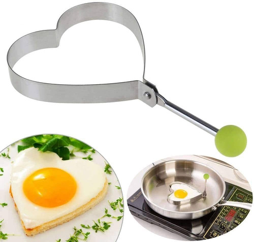 Imagem 3 de 8 de Forma De Coração De Inox Para Fritar Ovos Com Puxador Kehome