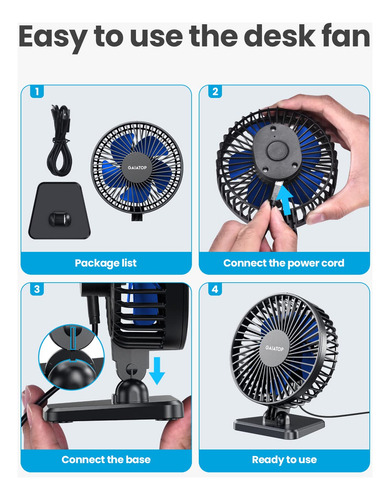 Ventilador De Escritorio Usb, Mini Pequeño Pero Potente,