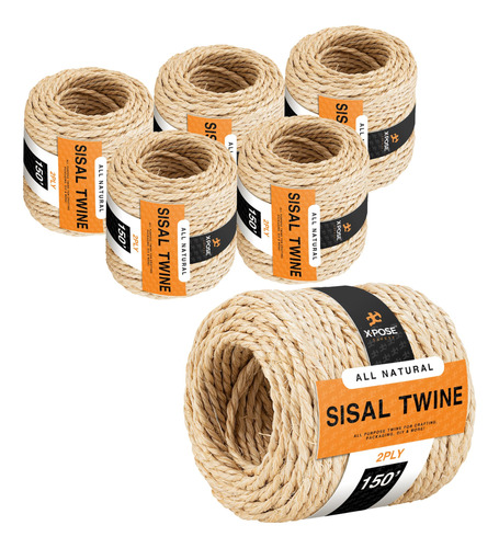 Cordel De Sisal  2 Capas De Cuerda De Fibra Natural Fina.