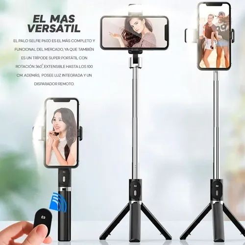 Trípode selfie stick con control remoto, mini trípode para teléfono, 3 en 1  inalámbrico Bluetooth Selfie Stick para dispositivos iOS y Android, palo