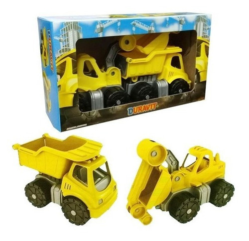Duravit Camion Y Retroexcavadora Infantil Art. 360 Color Amarillo Personaje Construccion