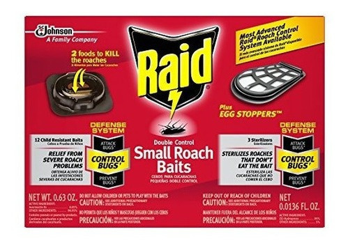 Cebos Pequeños Para Cucarachas De Doble Control Y Raid Plus,