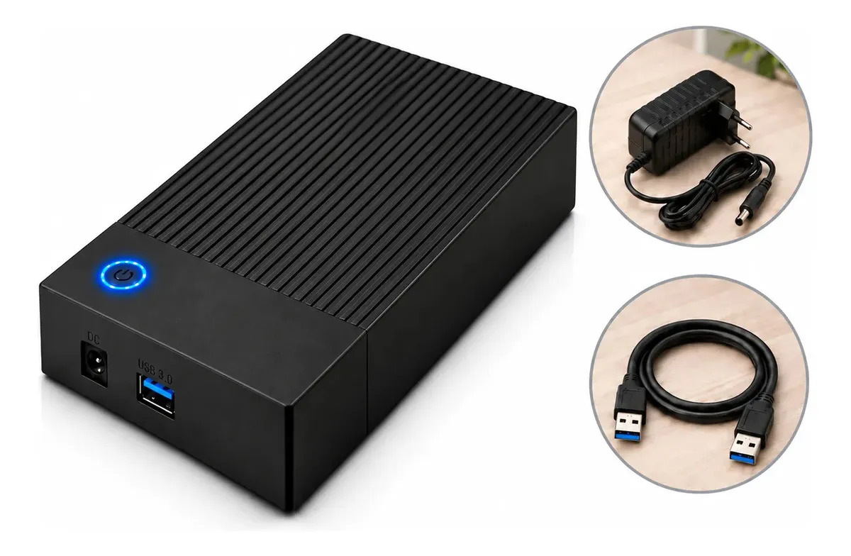 Case Hd Externo De 3.5 Polegadas Usb 3.0 Sata III Para Hd/ssd Gaveta Pc E Notebook Adaptador Portátil