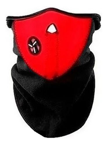 Mascara Termica Neopreno Con Cuello Polar, Bicicleta, Moto Color Rojo