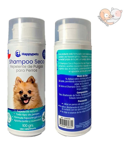 Repelente De Pulgas Para Perros Shampoo Seco Hipoalergenico