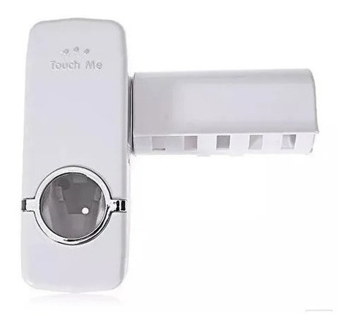 Dispenser Pasta Dental Porta Cepillo 2 En 1 Soporte Touch Me Color Blanco