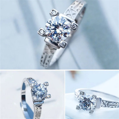 Anillos Plata 925 Corazón Ajustable Mujer Compromiso Pareja