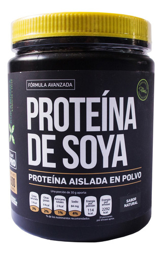 Proteína De Soya Aislada Apta Para Vegetarianos - 600 Gramos Sabor Natural