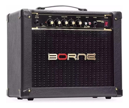Amplificador Borne Vorax 630 Transistor para guitarra de 25W cor preto/dourado 110V/220V