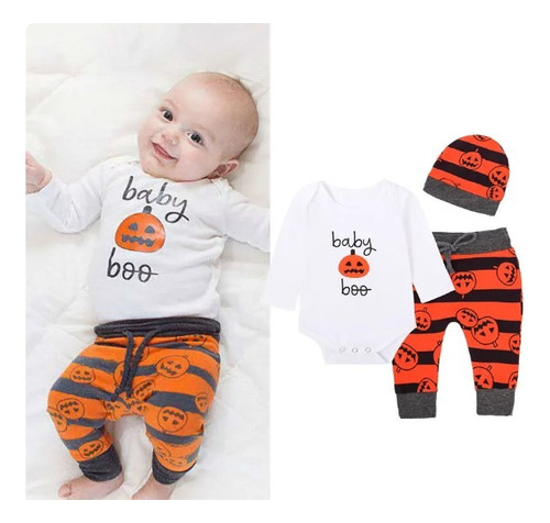 Disfraz Pijama De Bebé Halloween Conjunto Calabaza Unisex Baby Boo