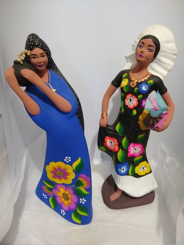 2 Muñecas Pintadas 7 Regiones Oaxaca 100% Artesanal