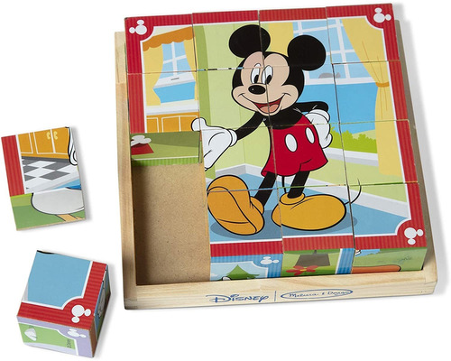 Rompecabezas De Cubo De Madera De Mickey Mouse De Disne...