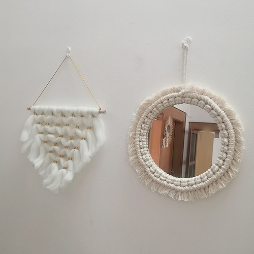 (j) Adornos Escultóricos Colgantes De Macramé Tejido Con Esp
