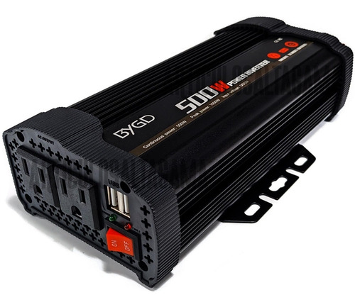 Inversor De Corriente 500w 12v A 110v Doble Enchufe Y Usb