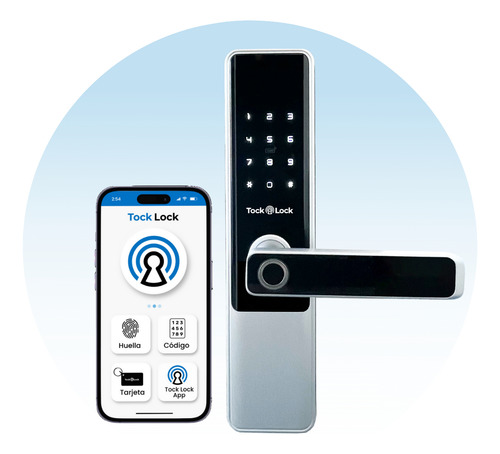 Cerradura Inteligente Chapa Digital De Seguridad Puerta Exterior Tlx20 Tl Plata / Negro